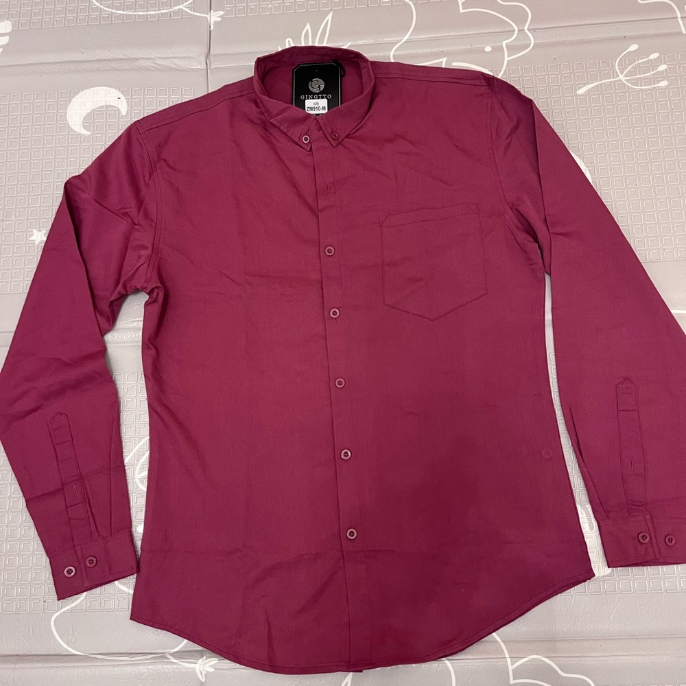Gingtto Men's Burgundy Shirt